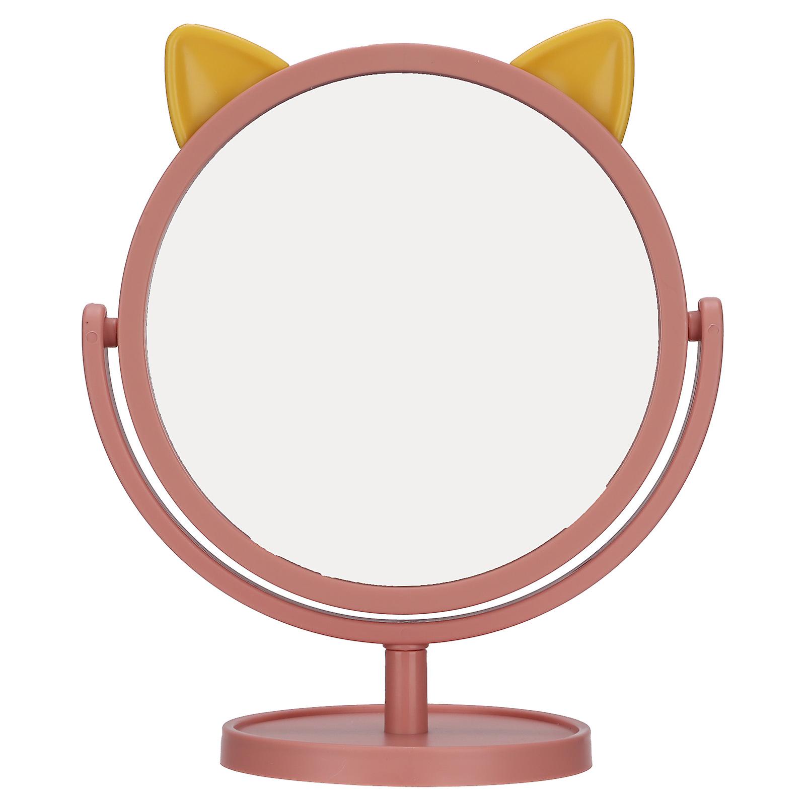 Makeup Mirror Adjustable Clear Exquisite Flexible Convenient Cute Small Mirror for Home DormPink