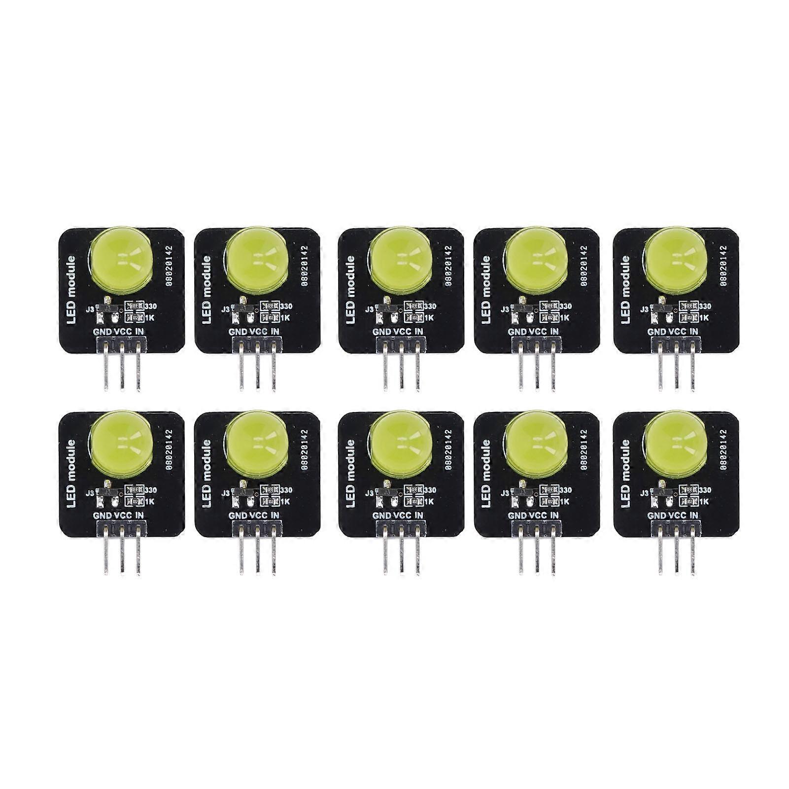 Lot de 10 modules LED 10 mm 3,3 V-5 V, ampoule décorative pour panneau lumineux, pour décoration intérieure, MRB050C, jaune