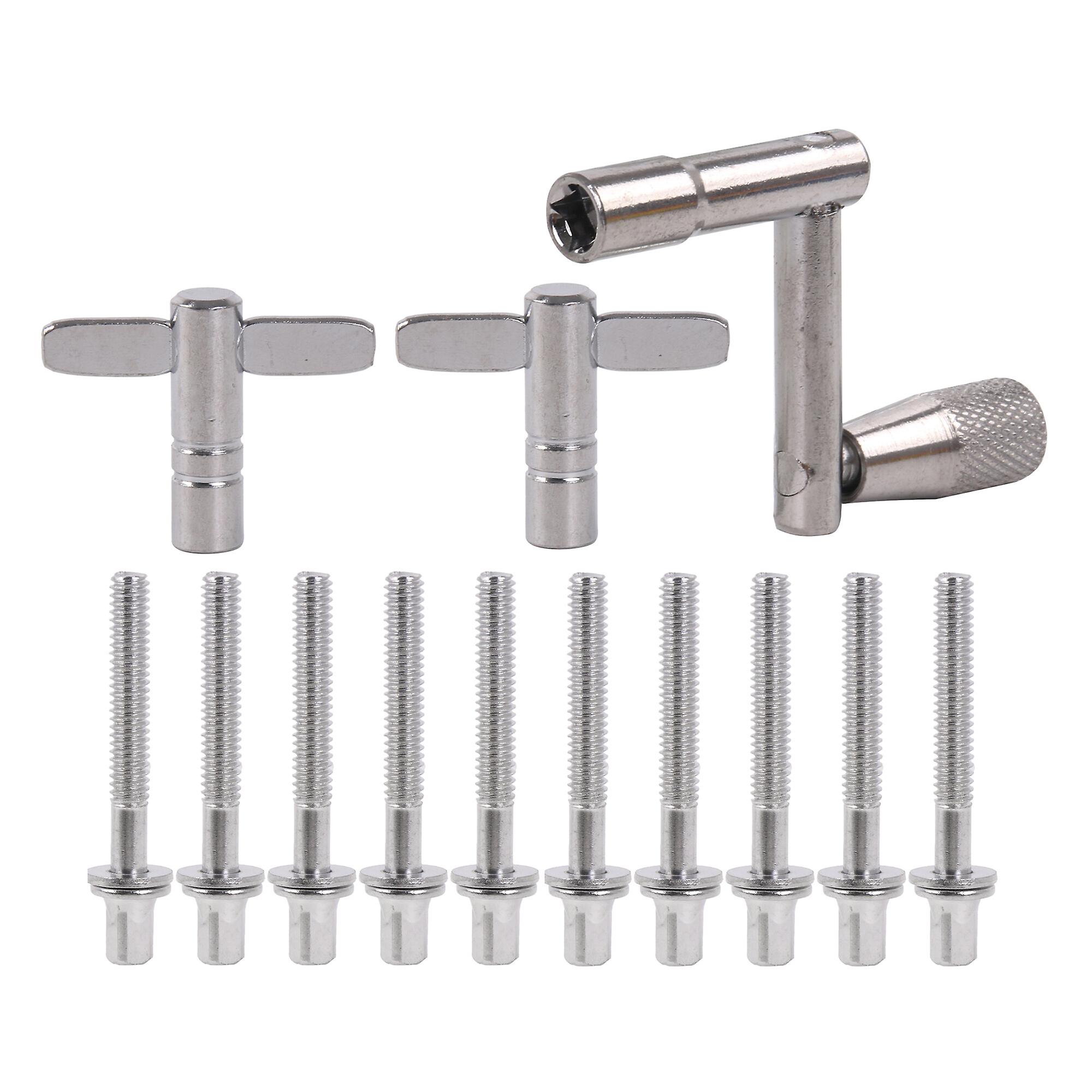 13 Pcs M5 Drum Screws Tension Rods 40mm with Key Wrench for Tuning Tool