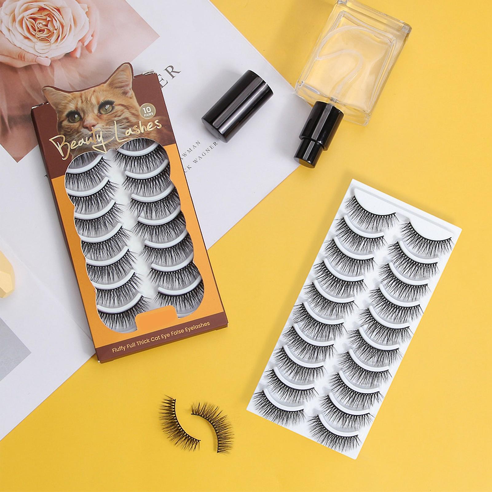10 Pairs Fake Eyelashes 3D Self Adhesive Soft Realistic Artificial Eyelashes for Cosmetic