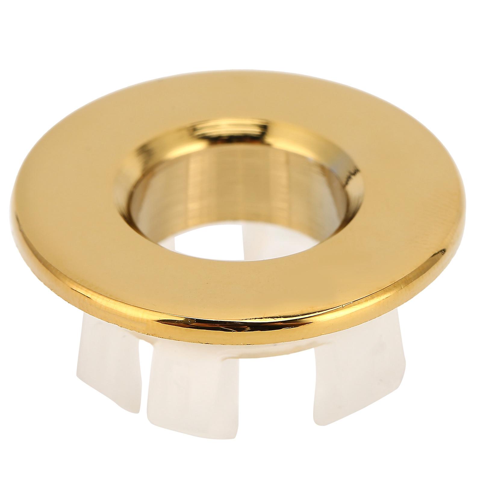 Bathroom Sink Overflow Cover Gold, Wash Basin Overflow Hole Decoration for Kitchen and Bathroom, Durable Replacement Accessory