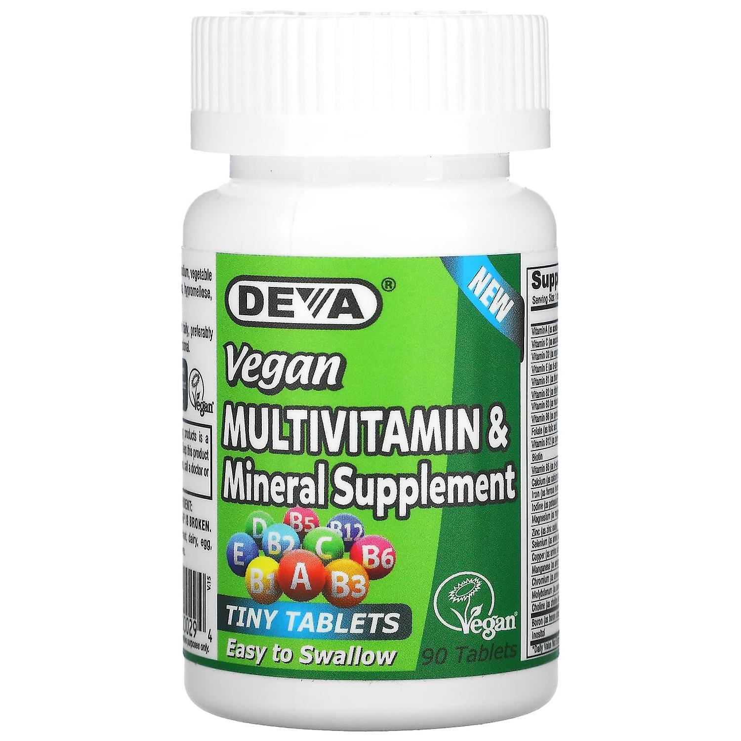 Deva, Vegan Tiny-Tablets Multivitamin & Mineral Supplement, 90 Tablets