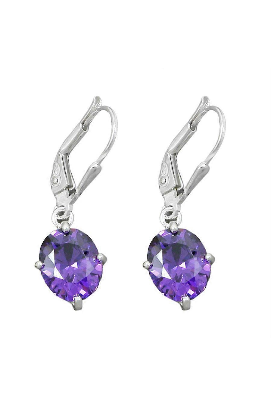Earrings Leverback Cubic Zirconia Silver 925 - Gl92478