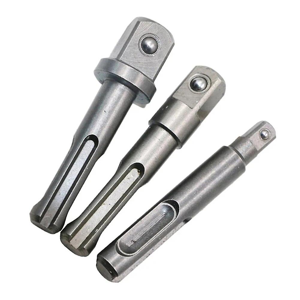 3pcs SDS Adapter SDS Plus Shank Socket Driver Adapter 1/4" 3/8" 1/2" Extension Drill Bits Bar Electric Drill Socket Adapter Tools~13620