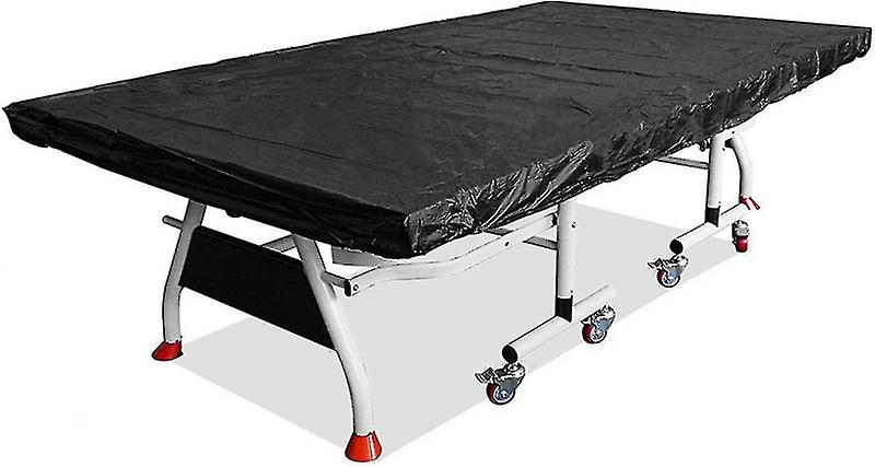 Utomhus Ping Pong Bordsöverdrag Skyddshölje Andningsbart Vattentätt Lock 280 * 150 * 5cm- Svart Scrollsqy