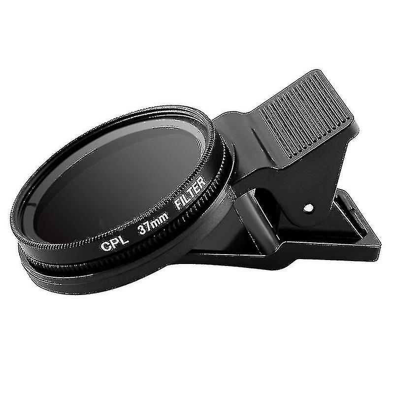 Ultrathin Clip-on Cpl Phone Lens Camera Circular Polarizer Neutral Density Filter 37mm Lens Camera Lens (black)