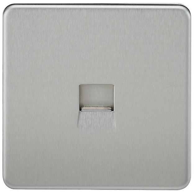 Knightsbridge Screwless Telephone Master Socket - Brushed Chrome - SF7300BC