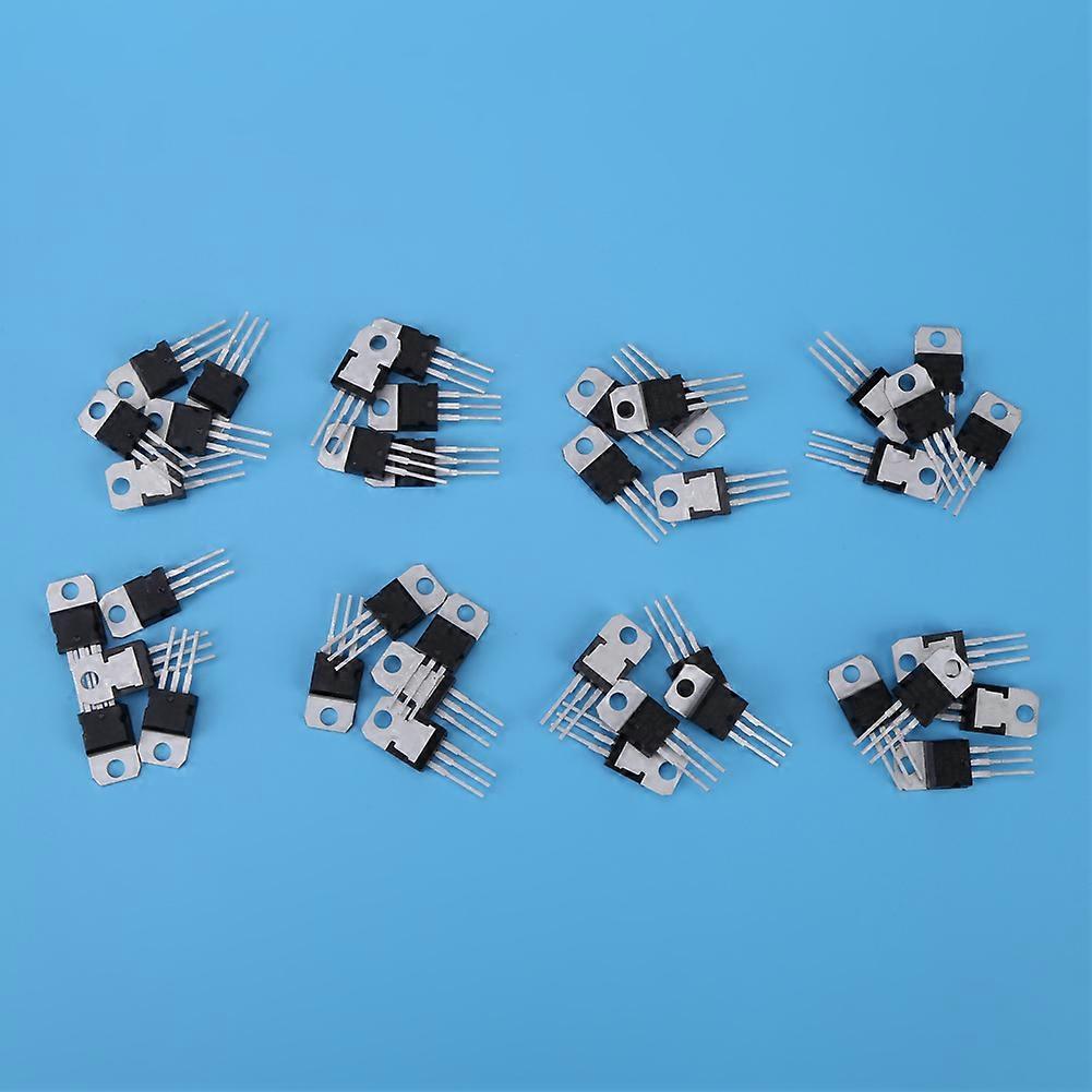 40pcs 8 Types 7805 7809 7812 7815 7905 7912 7915 LM317 to-220 Transistor Assortment Kit Set