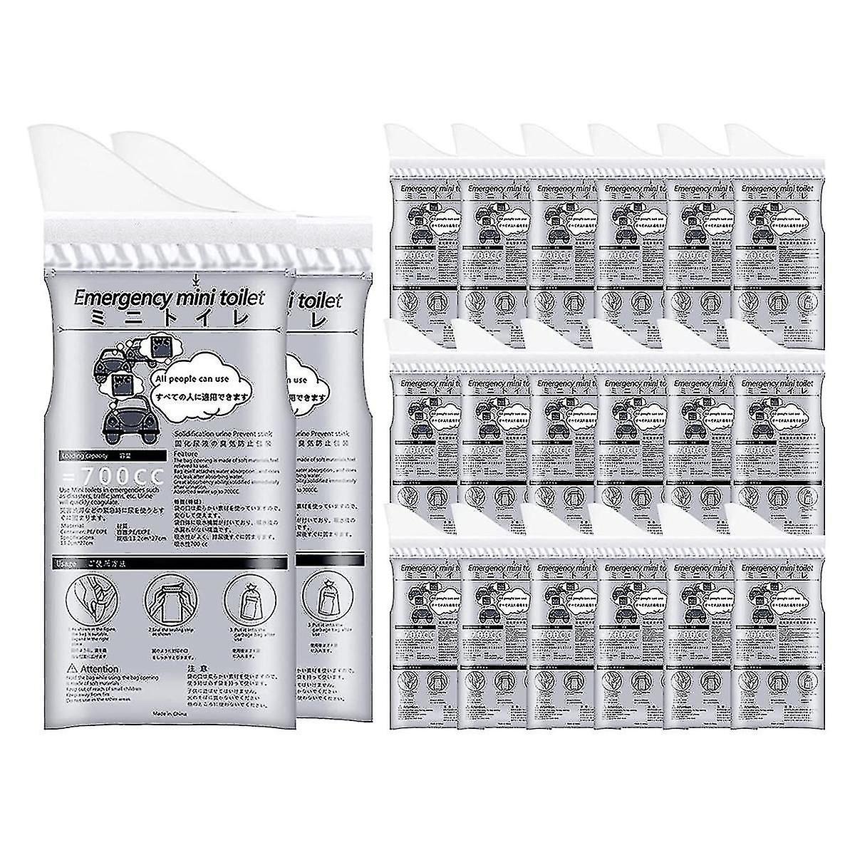 20 Adet Tek Kullanımlık Pisuar Torbası, Kamp Yol Gezisi Reçeli için 700ML Acil Mini Tuvalet, İdrar Torbası Pee Ba