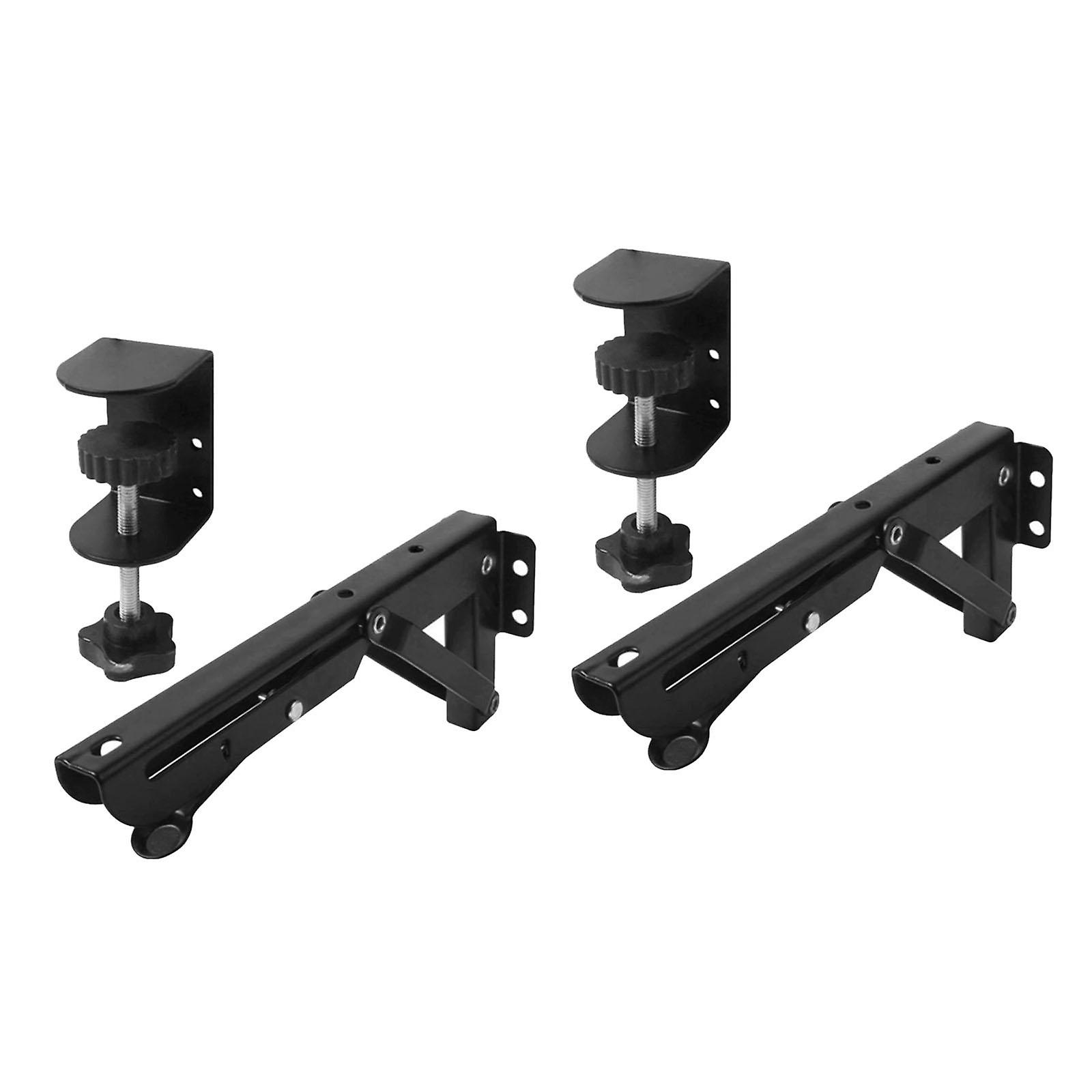 2x Under Desk Keyboard Tray Foldable Brackets Office Desktop Extension Shelf Clamp 12.5x4.3cm