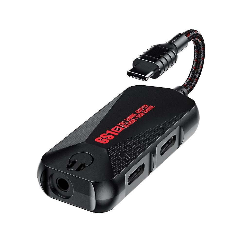 Gs1 Chicken Game Phone Sound Card 3 In 1 Mobile Phone Game Sound Card With Charger Adapter Usb-c Type-c To 3.5mm Charge