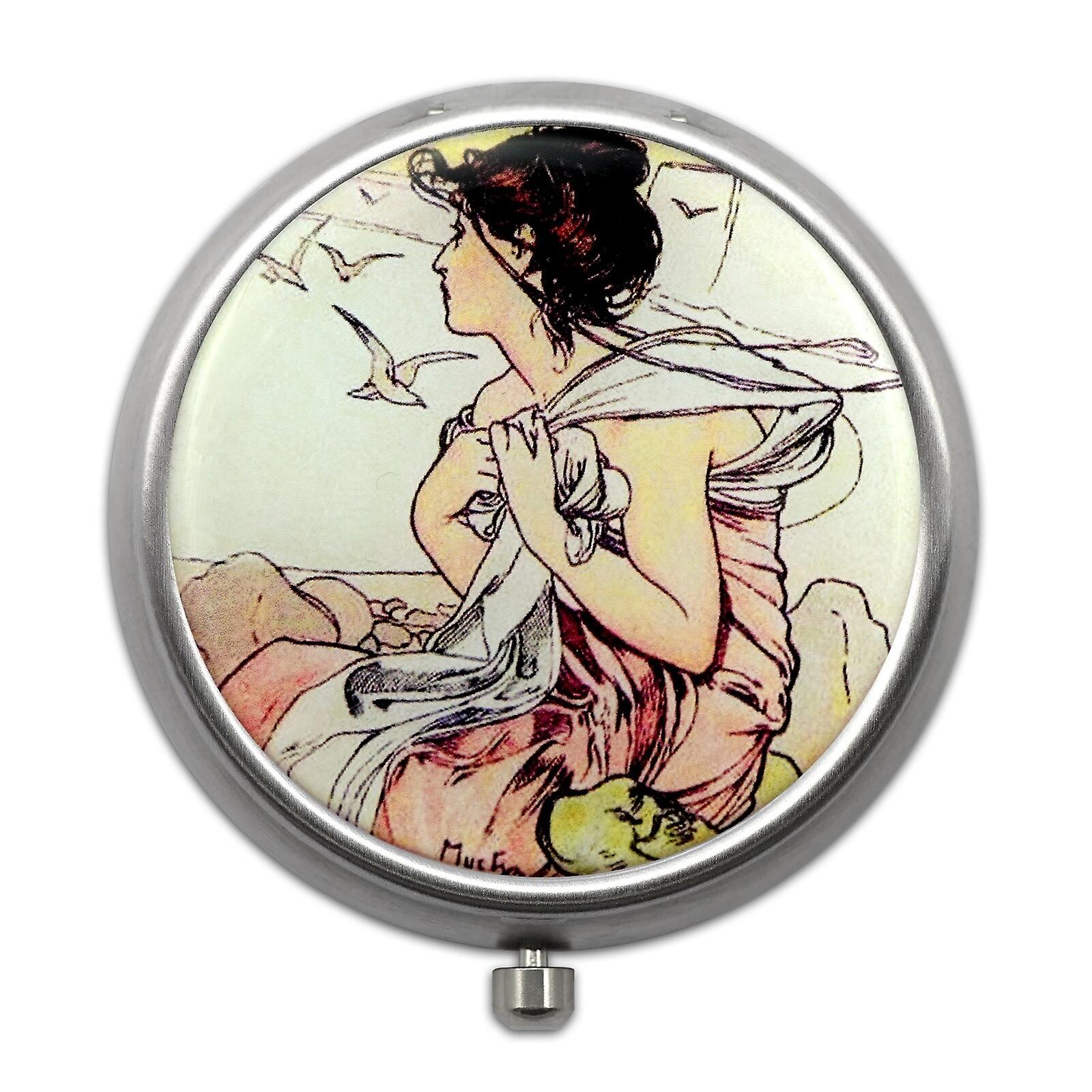 Pill Box with Four Seasons Designs - September