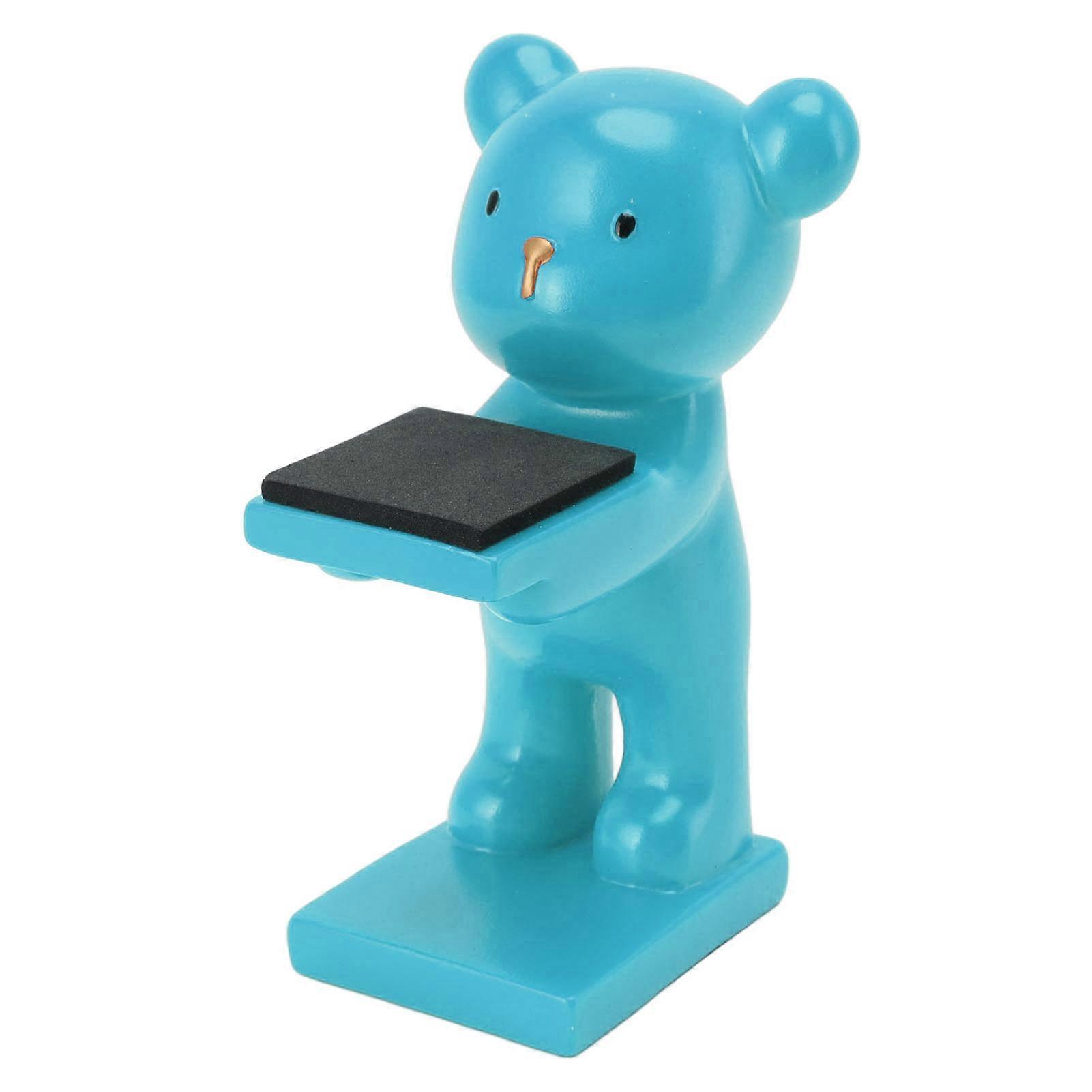 Bear Watch Stand Handcrafted Three Dimensional Modern Style Resin Watch Display Stand For Home Office Blue