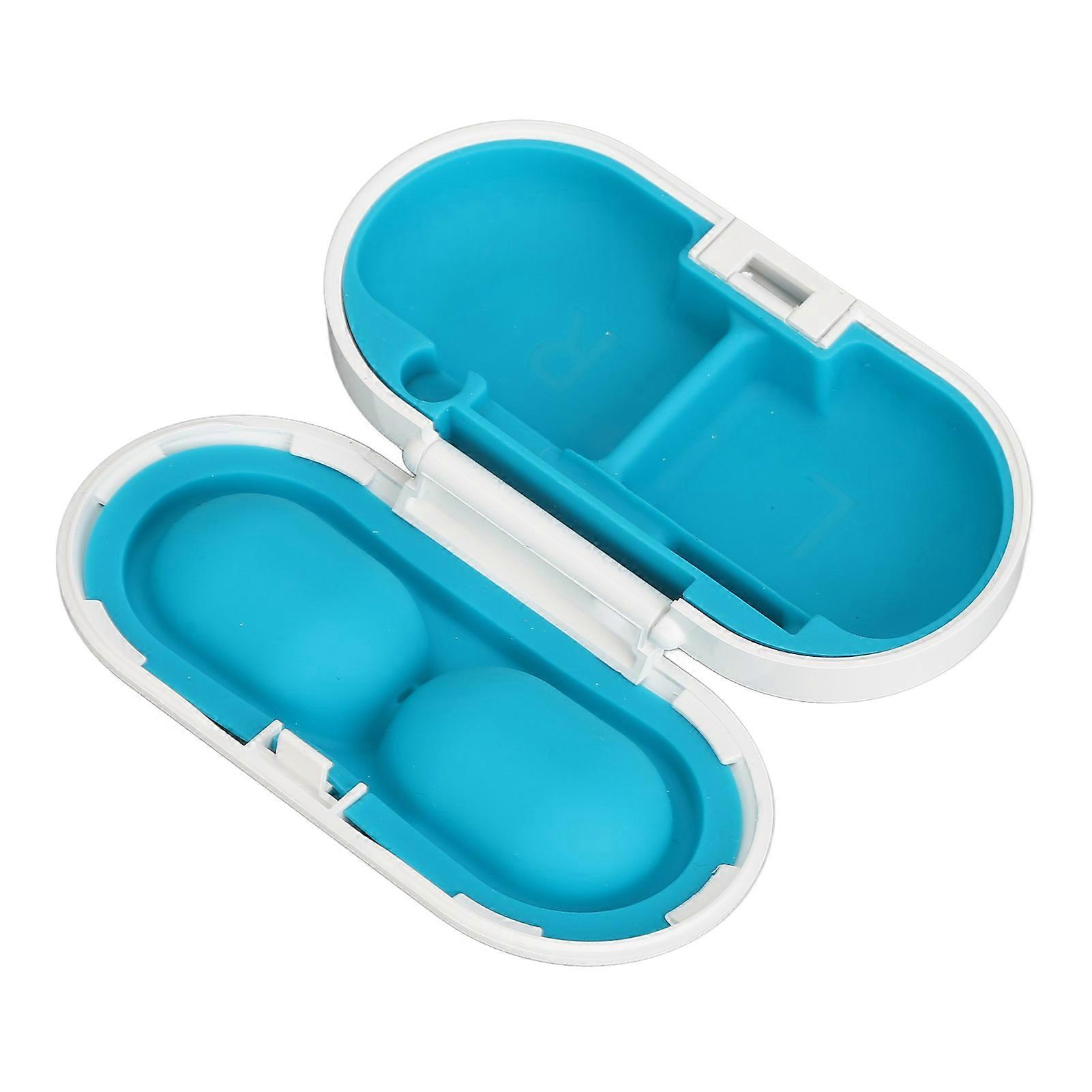 Sound Aid Protective Box Portable Anti Slip Organization Sound Aid Storage Case White Lake Blue