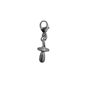 Silver 14x6mm Babies Dummy Charm with a lobster catch