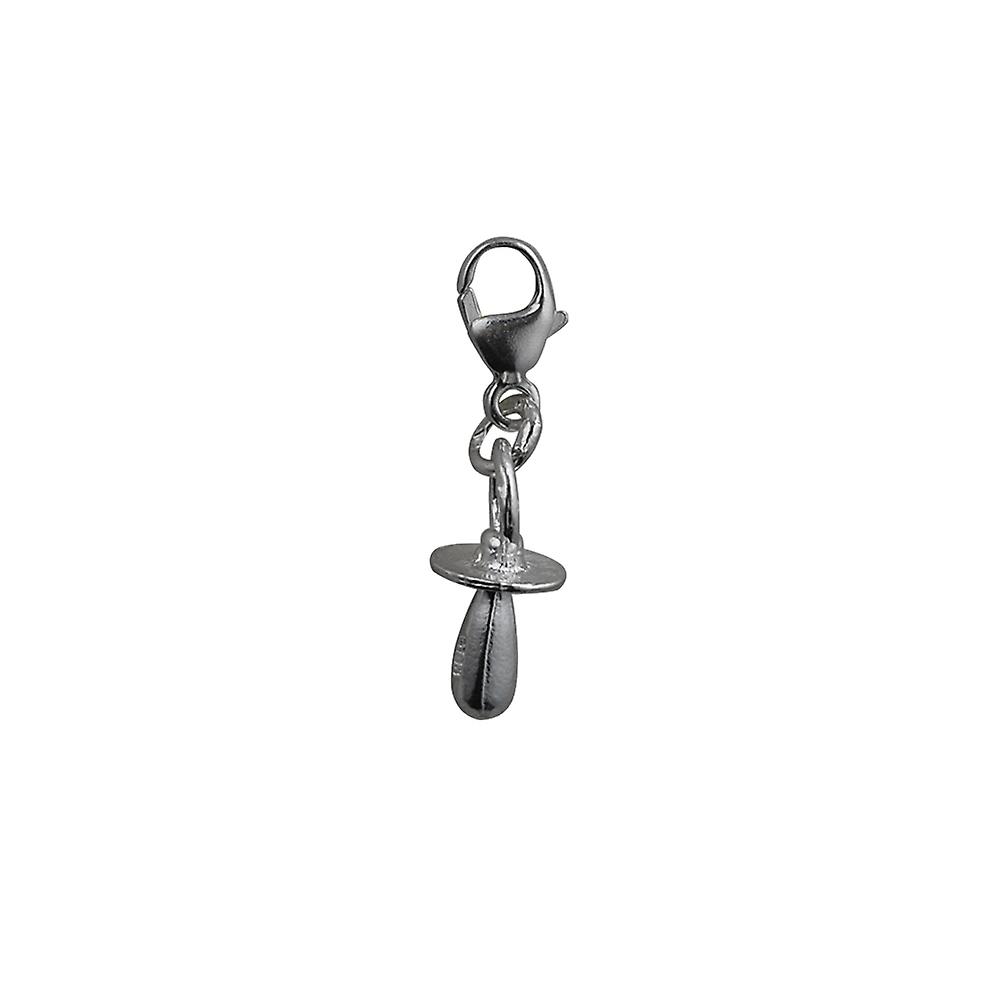 Silver 14x6mm Babies Dummy Charm with a lobster catch