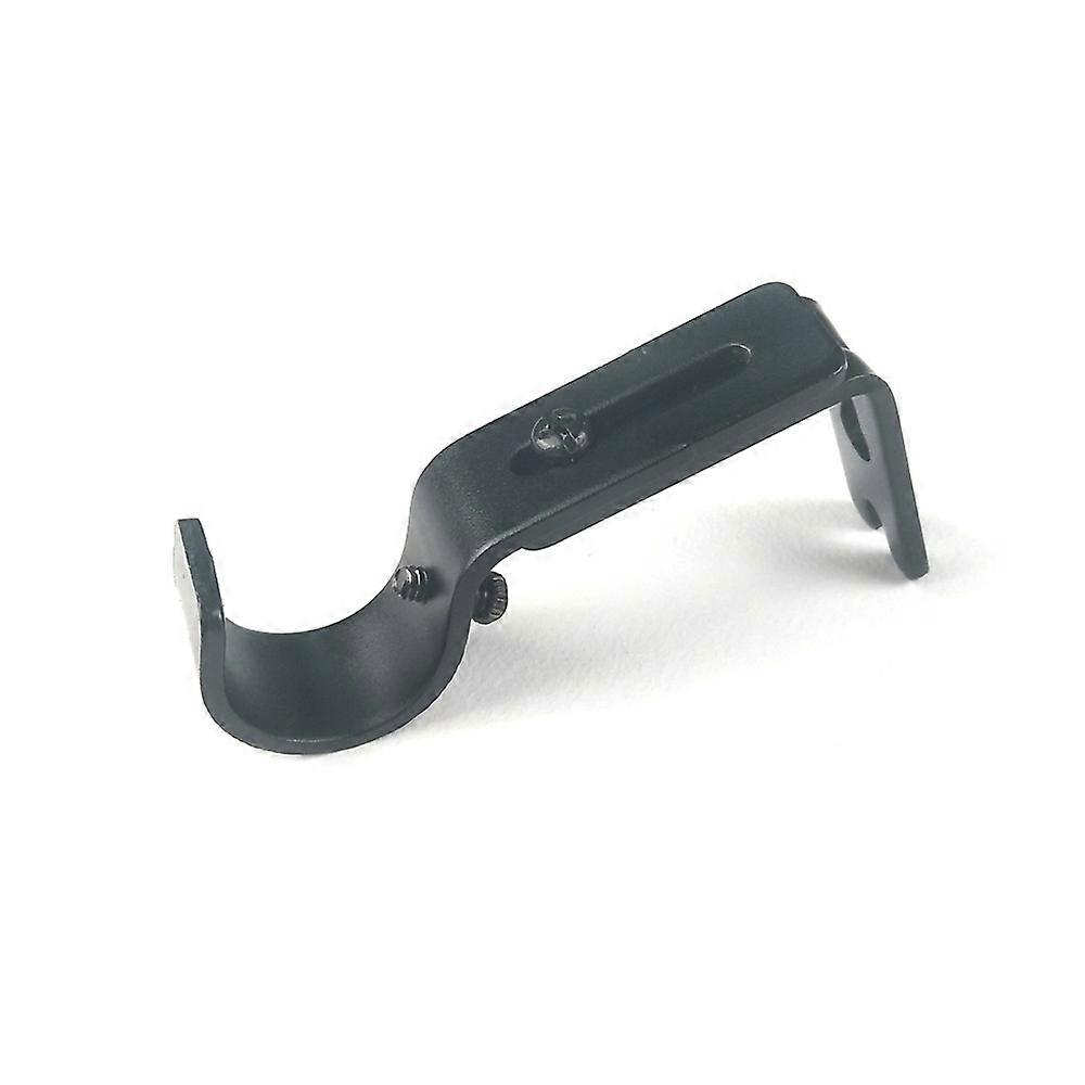 2 Pcs Adjustable Curtain Rod Brackets, with Screws and Drilling, Black