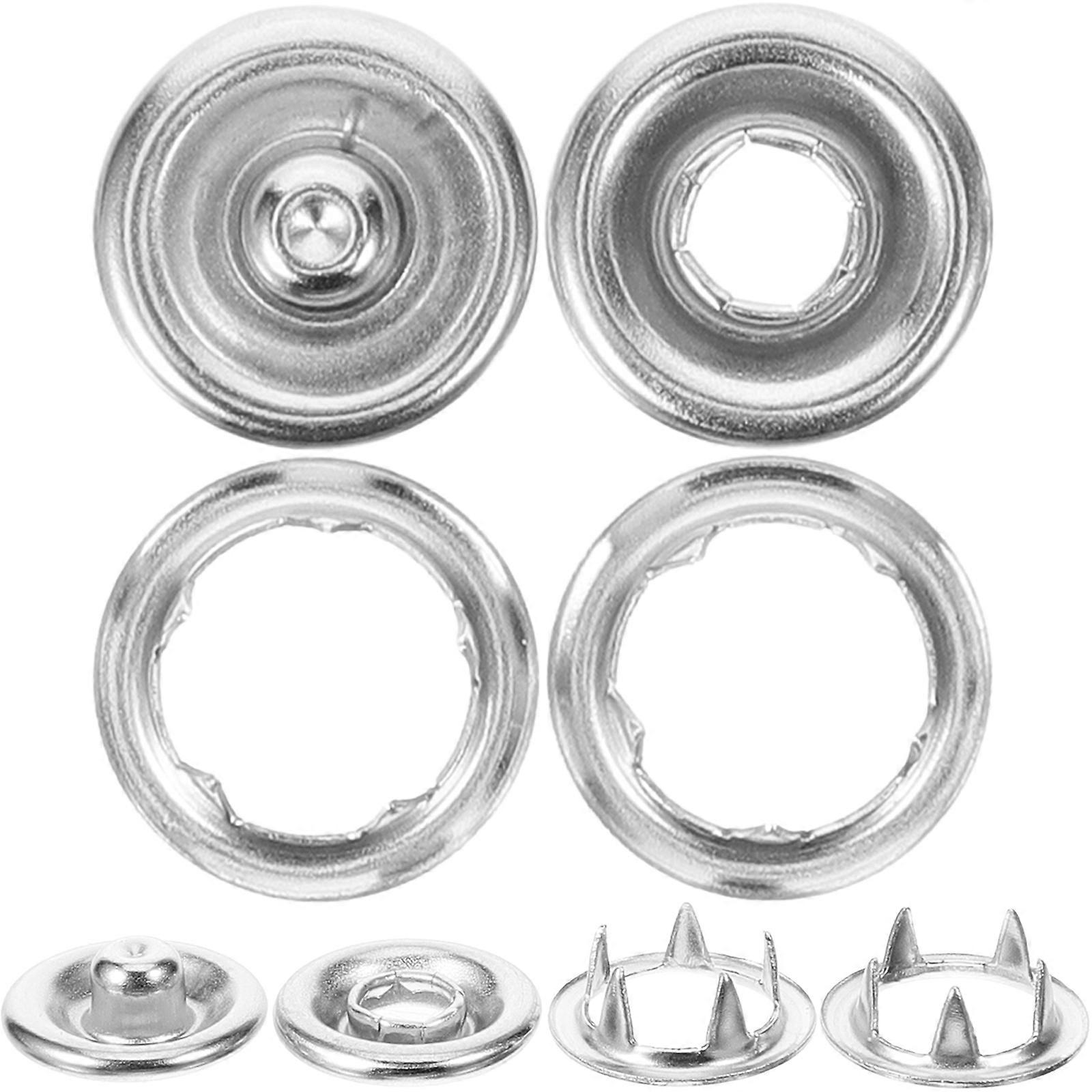 50 Sets of Metal Snaps Buttons Craft Snaps Buttons DIY Clothes Bag Buttons Refills Clothing Buttons Set