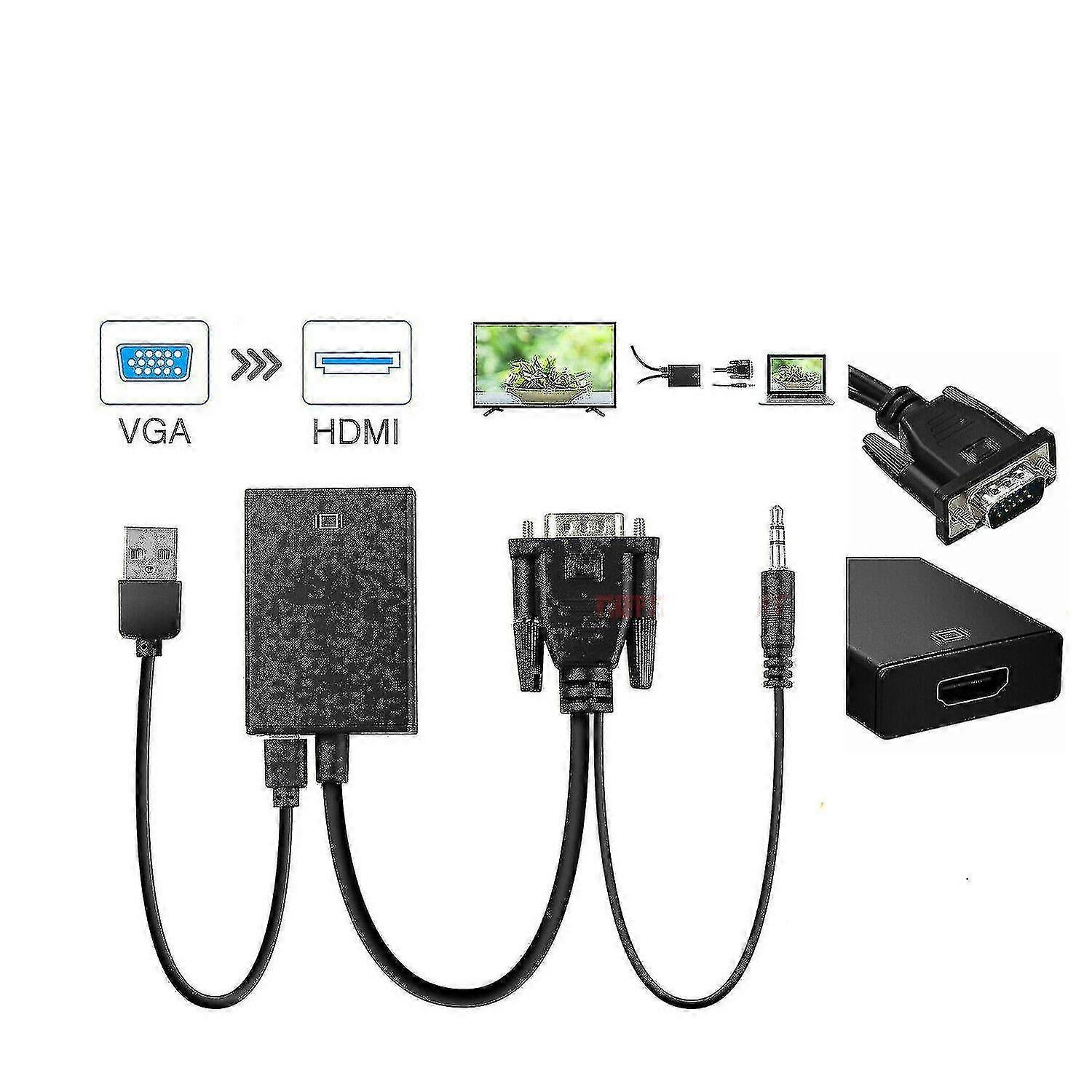 Vga から Hdmi コンバーター 1080p HD アダプター Hd ケーブル Hdtv PC ラップトップ テレビ用