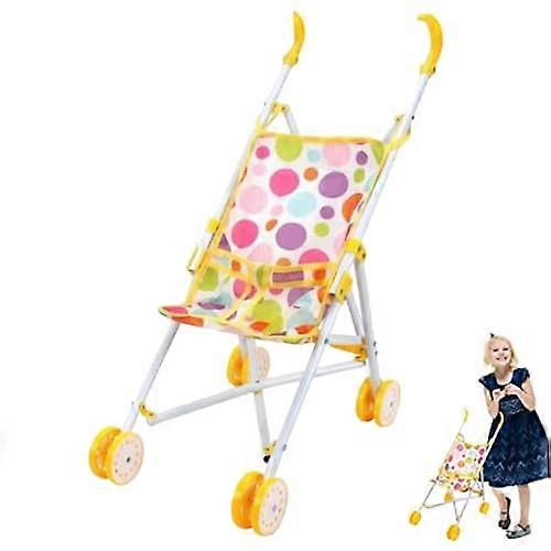 Baby Doll Stroller Dolls Pram Folding Baby Doll Carriage with Soft Grip Handle Baby Doll Accessories Girls Pretend Play Toy