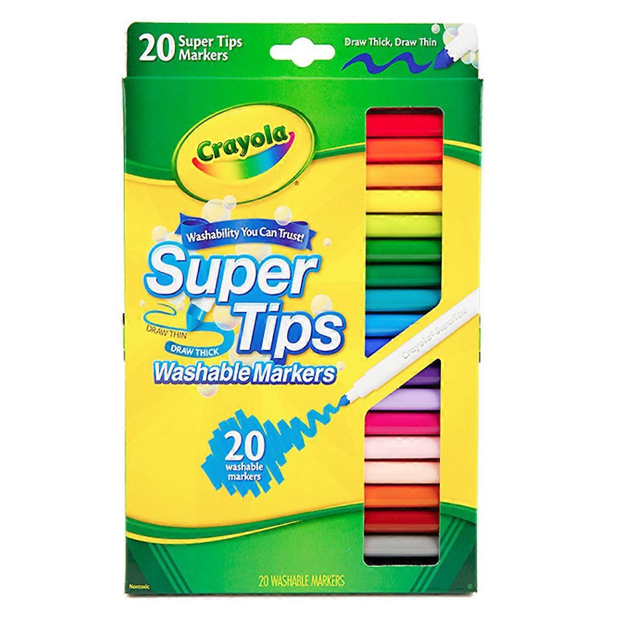 Super Tips Washable Markers, 20 Count,20-Pack Washable Super Tip Markers