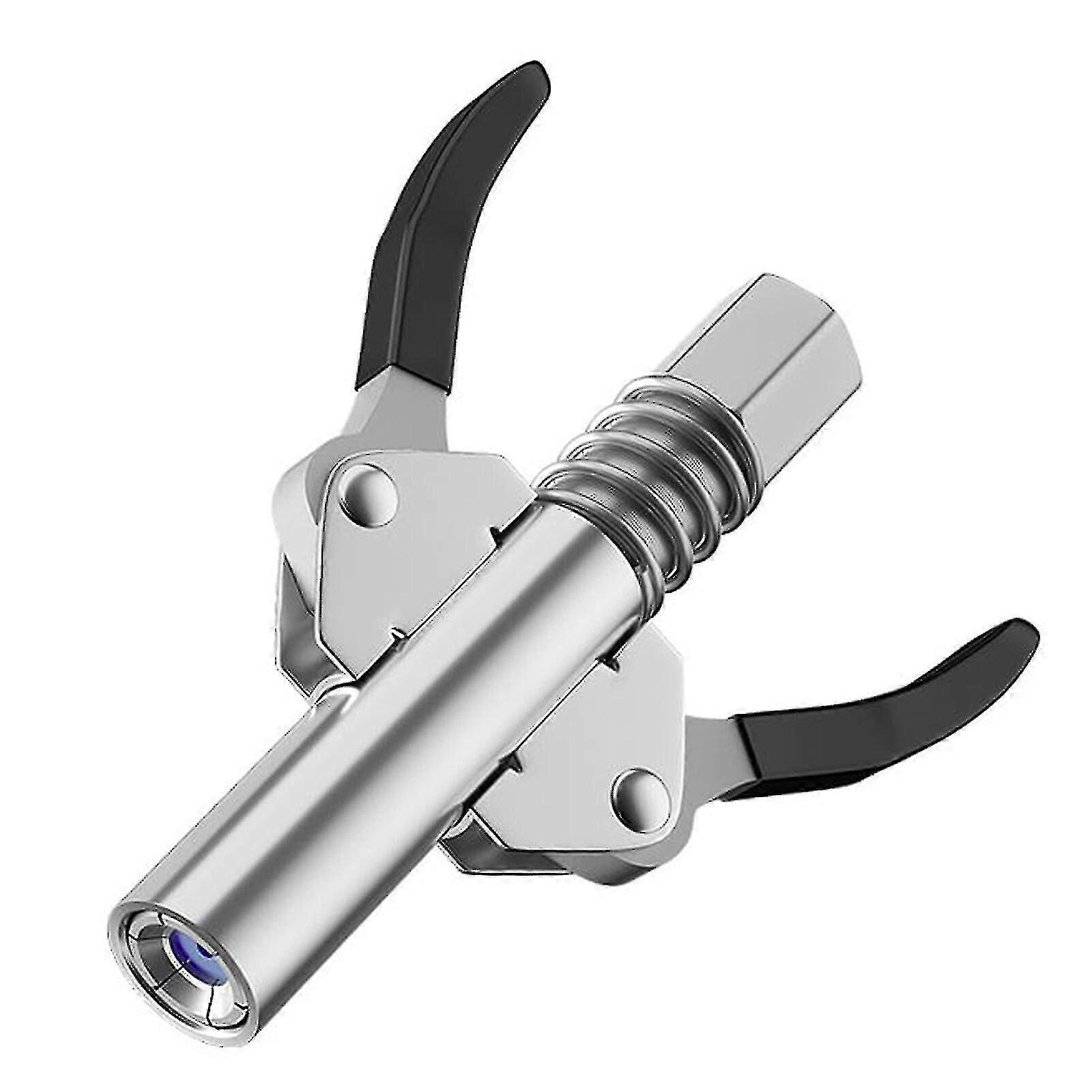 Single /double Handle Grease Gun Coupler, Jaw Design Snaps Grease Guns Coupler Silver Car Syringe Lubricant Repair Accessories