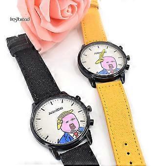 (best)funny Trump Quartz Watch For Designed Men Unisex Watch Resistant Yellow-qm