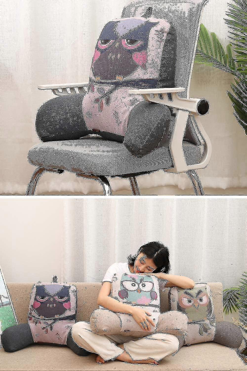 Super Large Owl Pattern Reading Pillow Lounger Backrest Pillow Seat Cushion