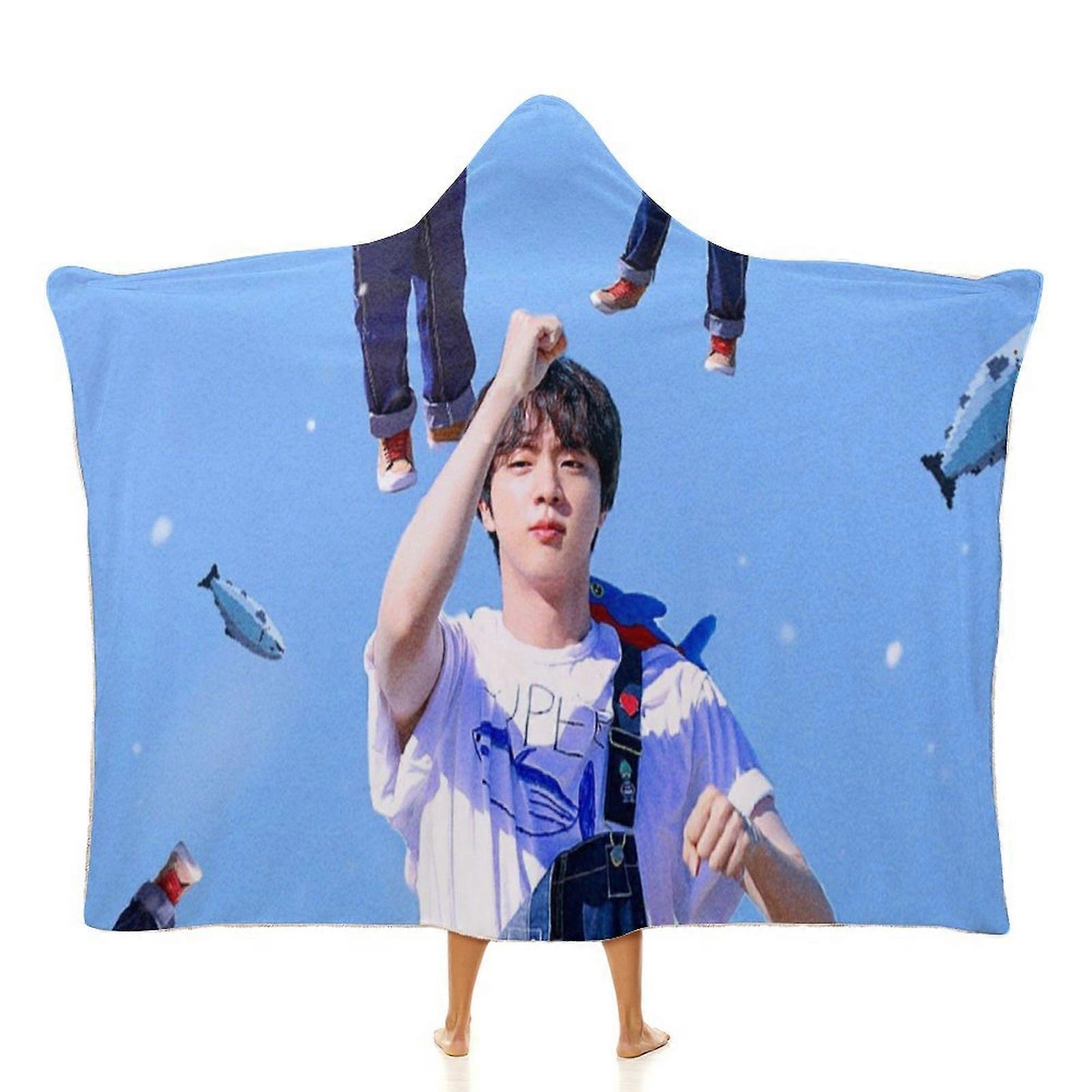 BTS Jin (82) Blanket Wearable Cartoon Cosplay Hoodie Throw Blanket