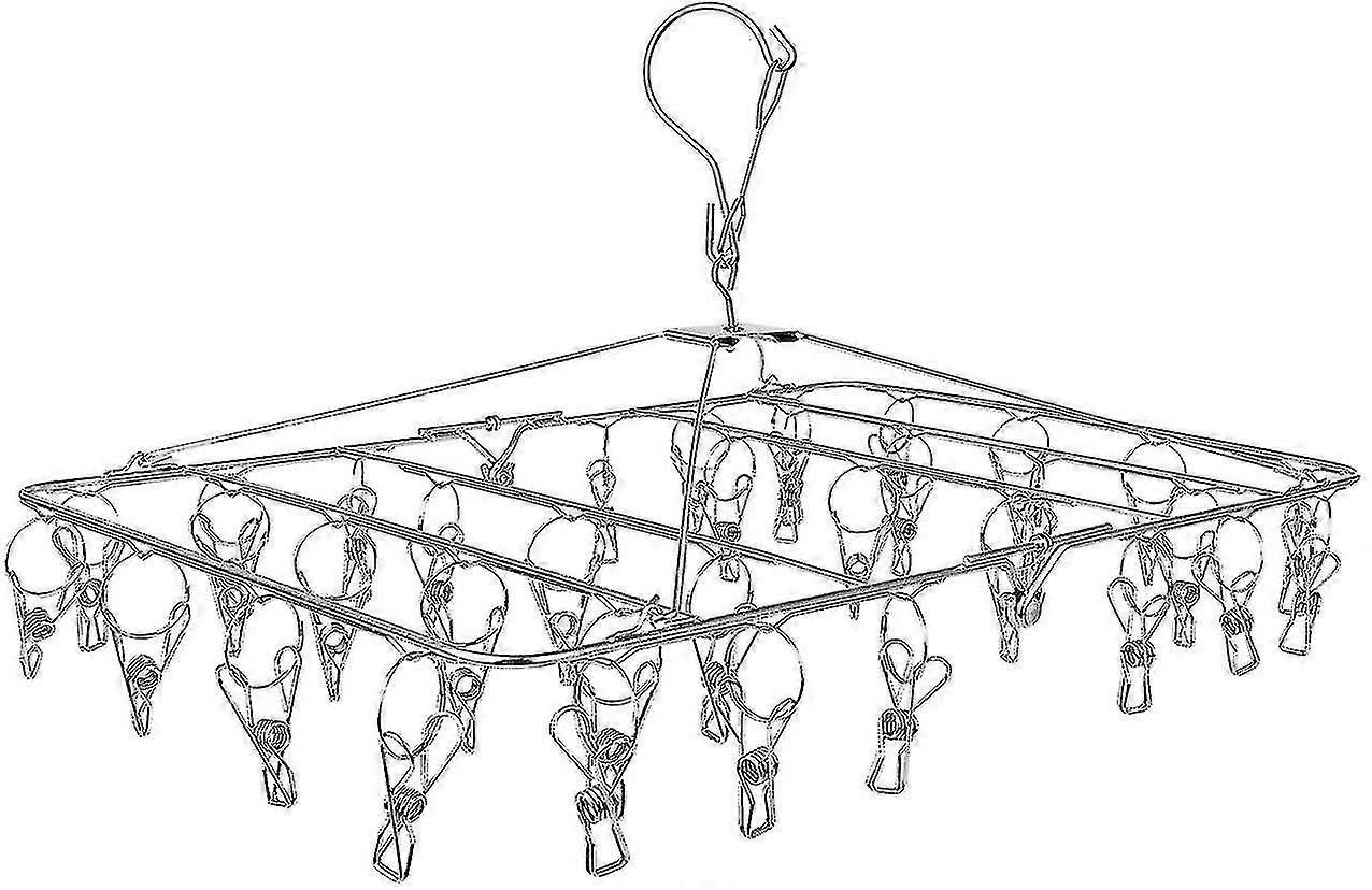 Clothes Drying Rack, 52 Clips Stainless Steel