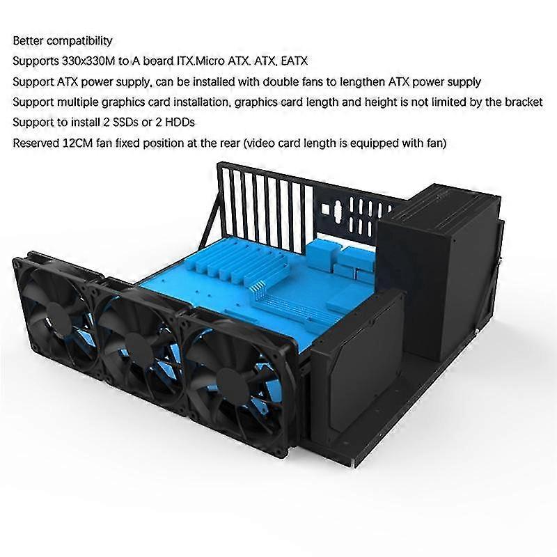 3x Mining Frame Mining Eth Motherboard Bracket Thickened Bitcoin Mining Rig Case Support Itx/ Mini