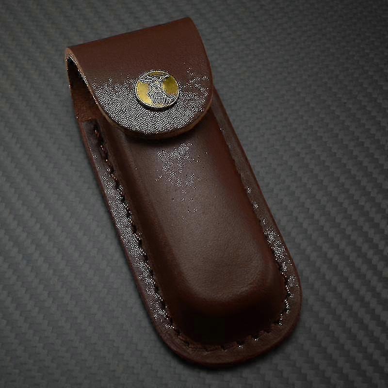 1 قطعة براون غمد للطي سكين غمد الحافظة سكين جلد حقيقي حالة غمد سكين جلدي في الطابق الأول