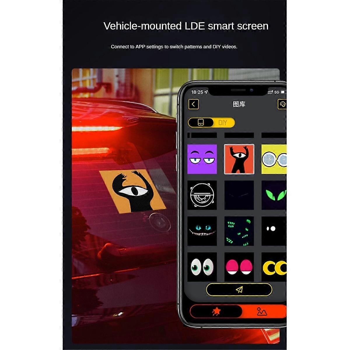 Smart LED Pixel Display Bluetooth APP Control Full Color 32X32 Programmable LED Display on Car Rear Window