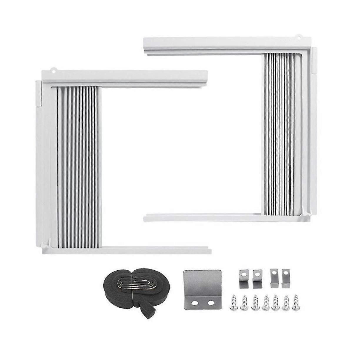 Window Air Conditioner Side Panels with Frame, Adjustable Insulation AC Side Panel for BTU Window AC Unit,Frame Included