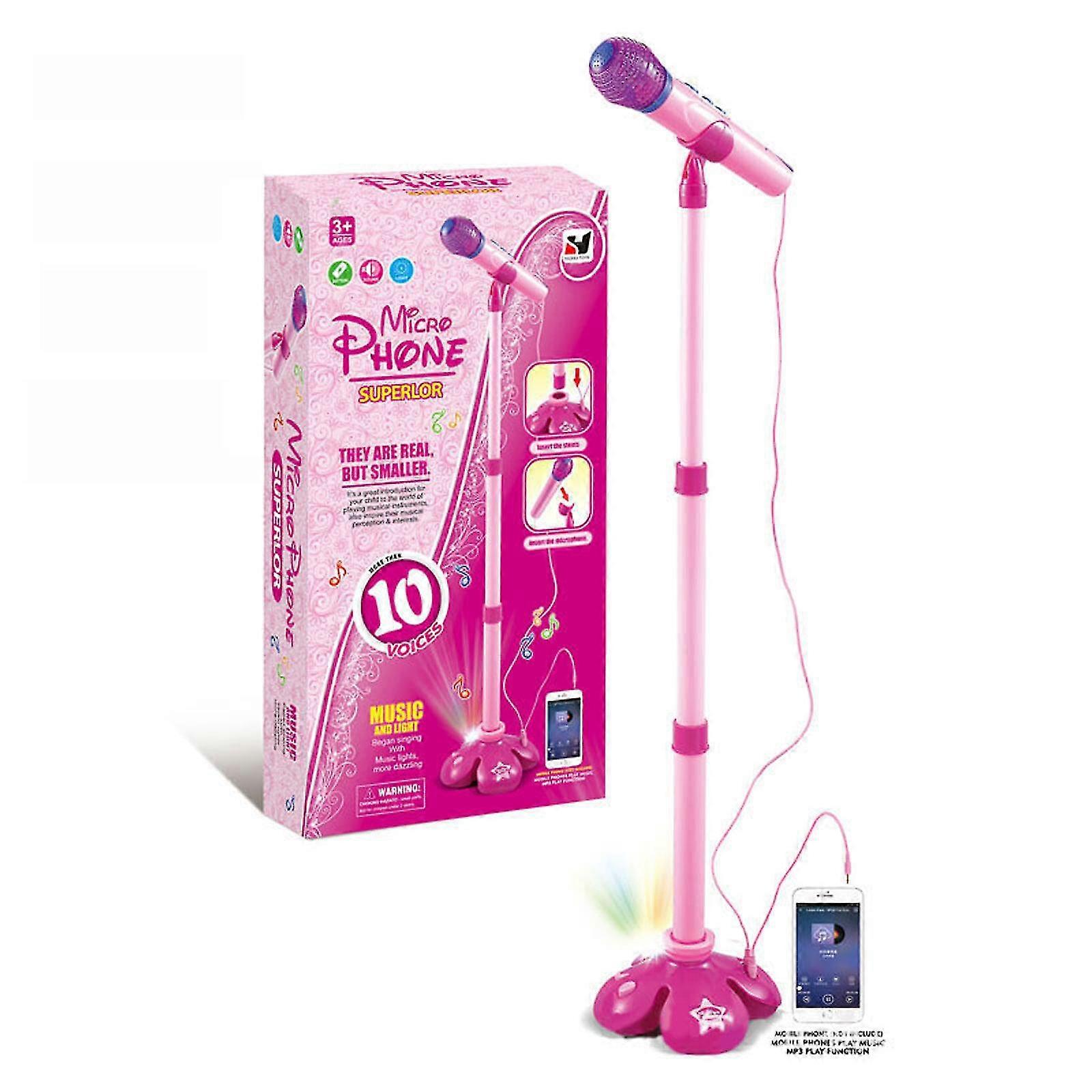 Supporto per microfono per bambini con effetto di luce e connessione Mp3 per cantare e performance