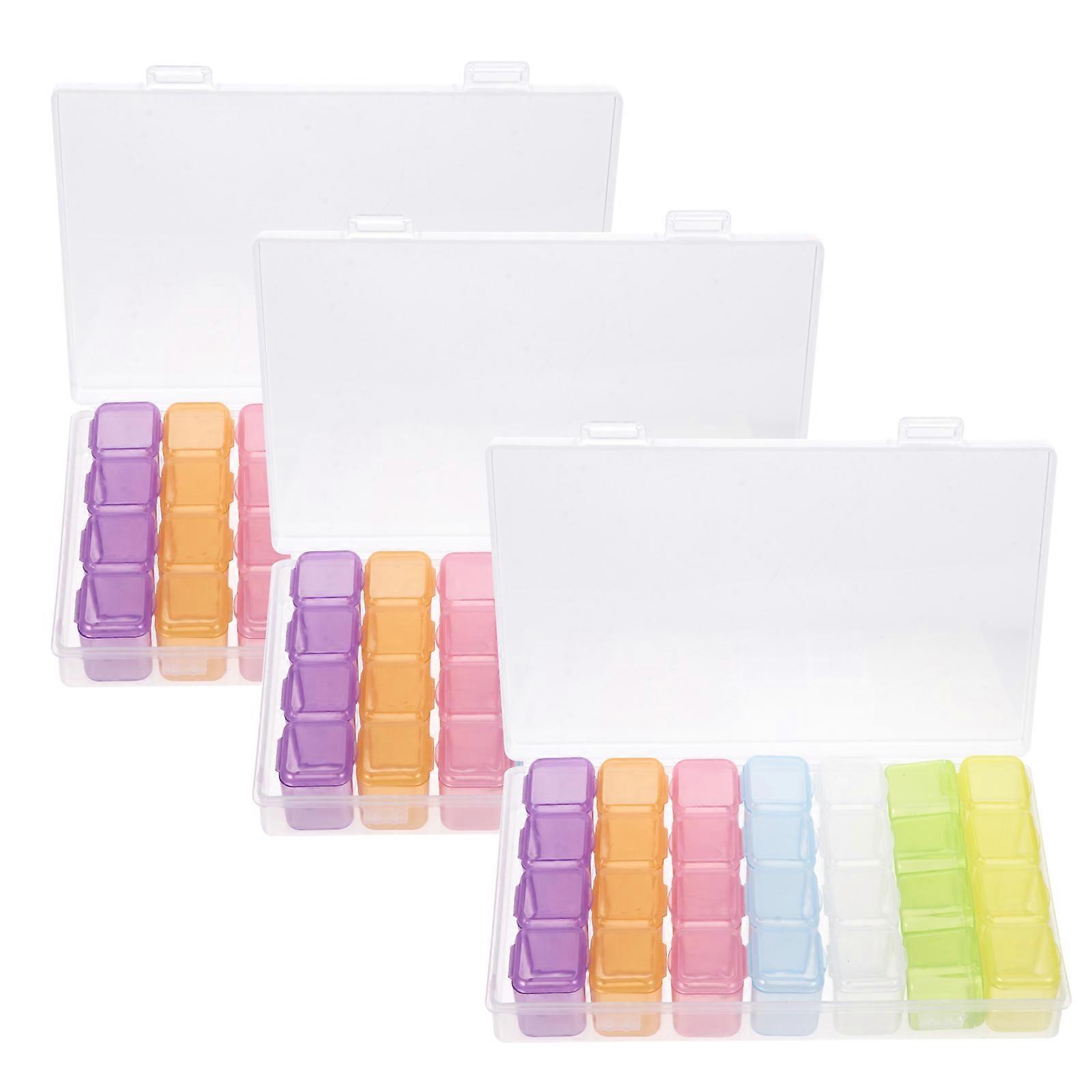 3pcs Useful Nail Art Storage Boxes Multiple Nail Decor Organizer Storage Box