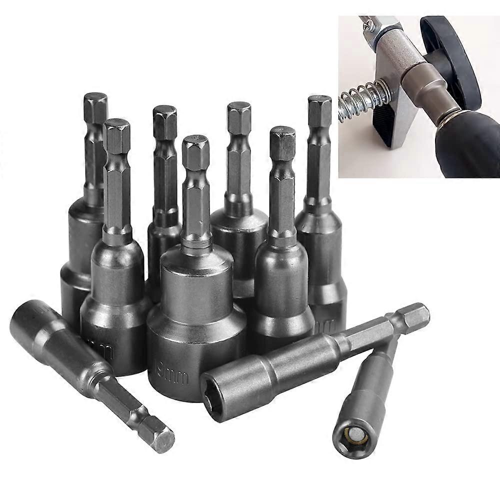 10 Pieces Magnetic Hex Socket 6-19Mm Magnetic Socket Adapters Impact Driver Socket Magnetic Hex Socket Adapter Tool For Hand Drill Electric Drill