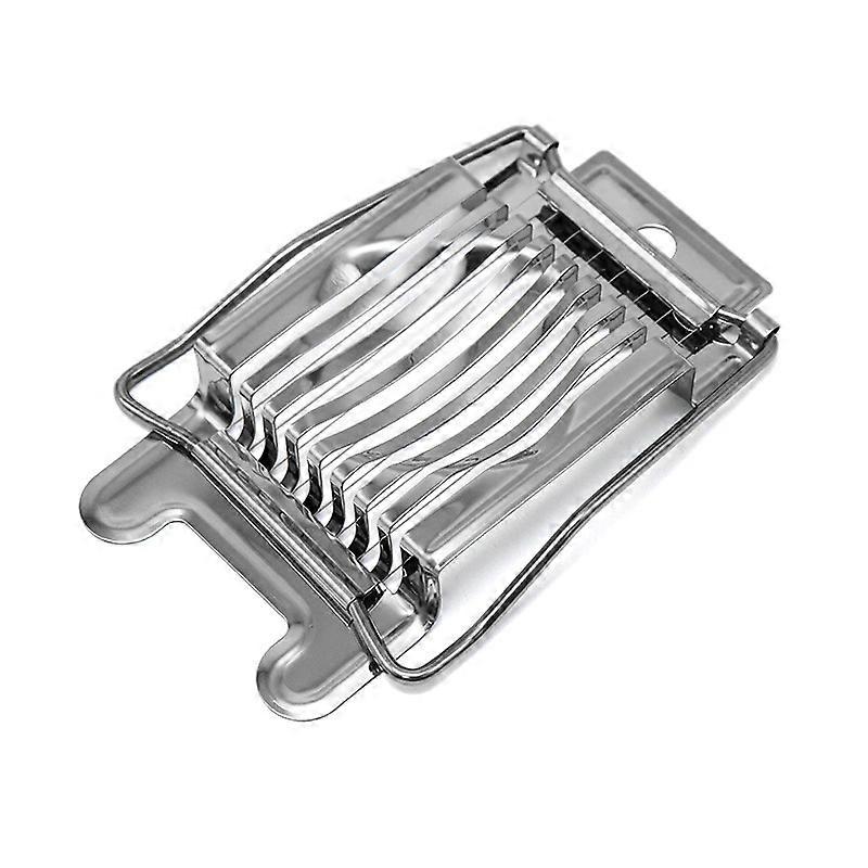 Egg slicer for round or oval slices, individually tensioned stainless steel cutting wires, aluminium/stainless steel, duplex