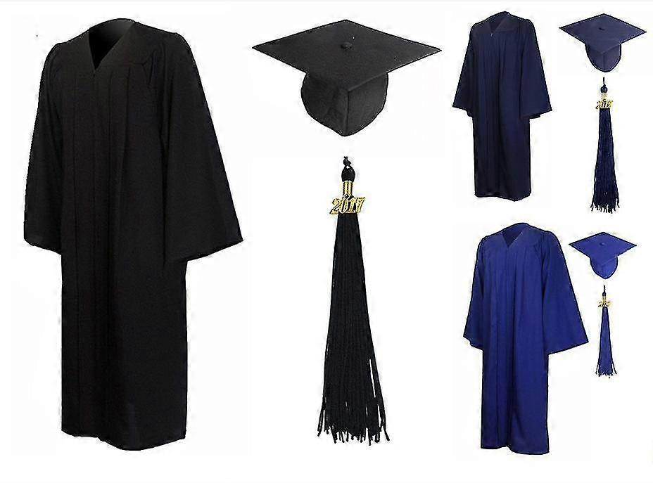 Matte Graduation Cap and Gown Cap Tassel Set 2023 Set Bulk with Tassel for High School and Bachelor & College 3 Colors New Arrival