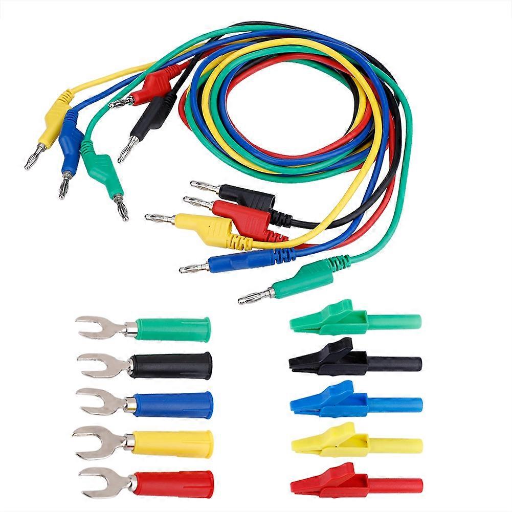 4mm Banana to Banana Plug Test Lead Kit for Multimeter Crocodile Clip & U Type Probe (P1036A) YEMAA