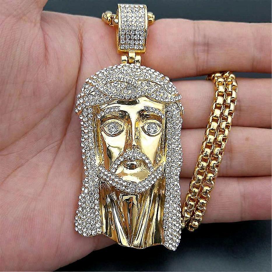 Collier Homme Jésus Christ Pendentif Tête Avec Chaîne En Acier
