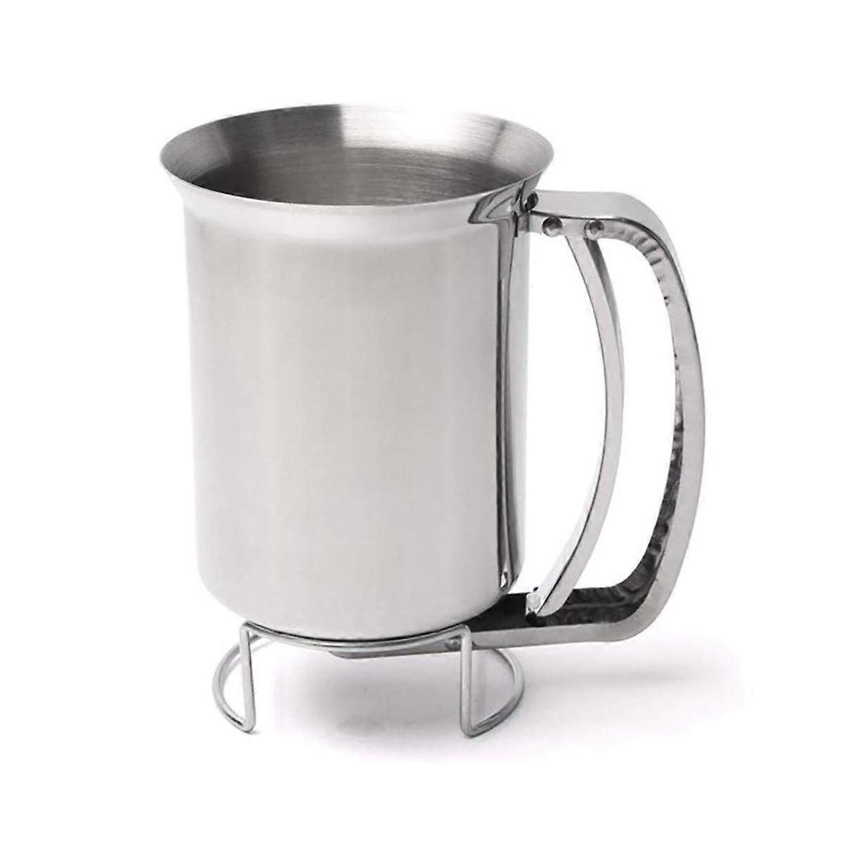 Flour Dispenser,Flour Batter Dispenser Stainless Steel Baking Tool Batter Mixer Batter Funnel for H