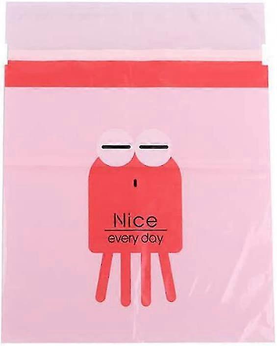 30pcs Biodegradable Car Garbage Bag Disposable Garbage Bag Paste Cartoon Cleaning Bags For Office (pink)