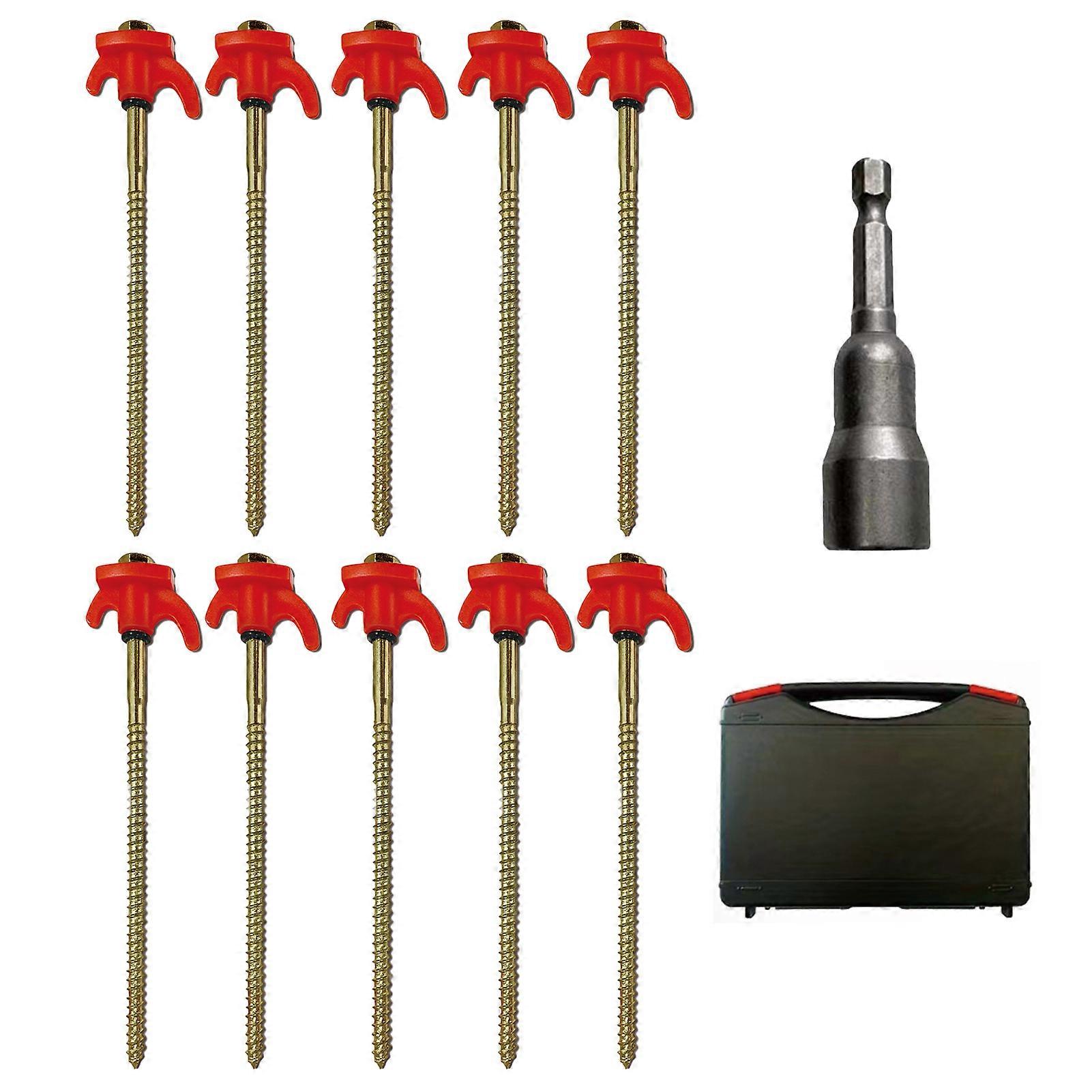 1 Set Tent Ground Peg Set Heavy Duty Screw-In Tent Ground Peg Set Easy Setup Maximum Stability Tent Canopy Nail Stake