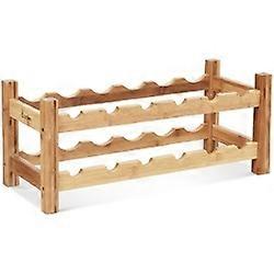 2-Tier 12 Bottles Bamboo Storage Shelf Wine Rack