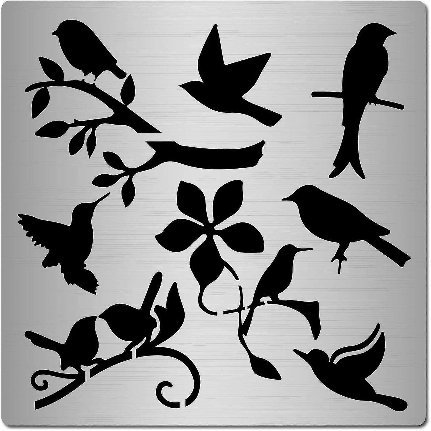 Bird Metal Stencils Die Cuts Plaques Cutting Dies Hummingbird Animals Template Tool for Painting DIY Scrapbooking Craft Photo Album Decorative Embossi