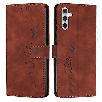 For Samsung Galaxy A25 5G Skin Feel Heart Pattern Leather Phone Case