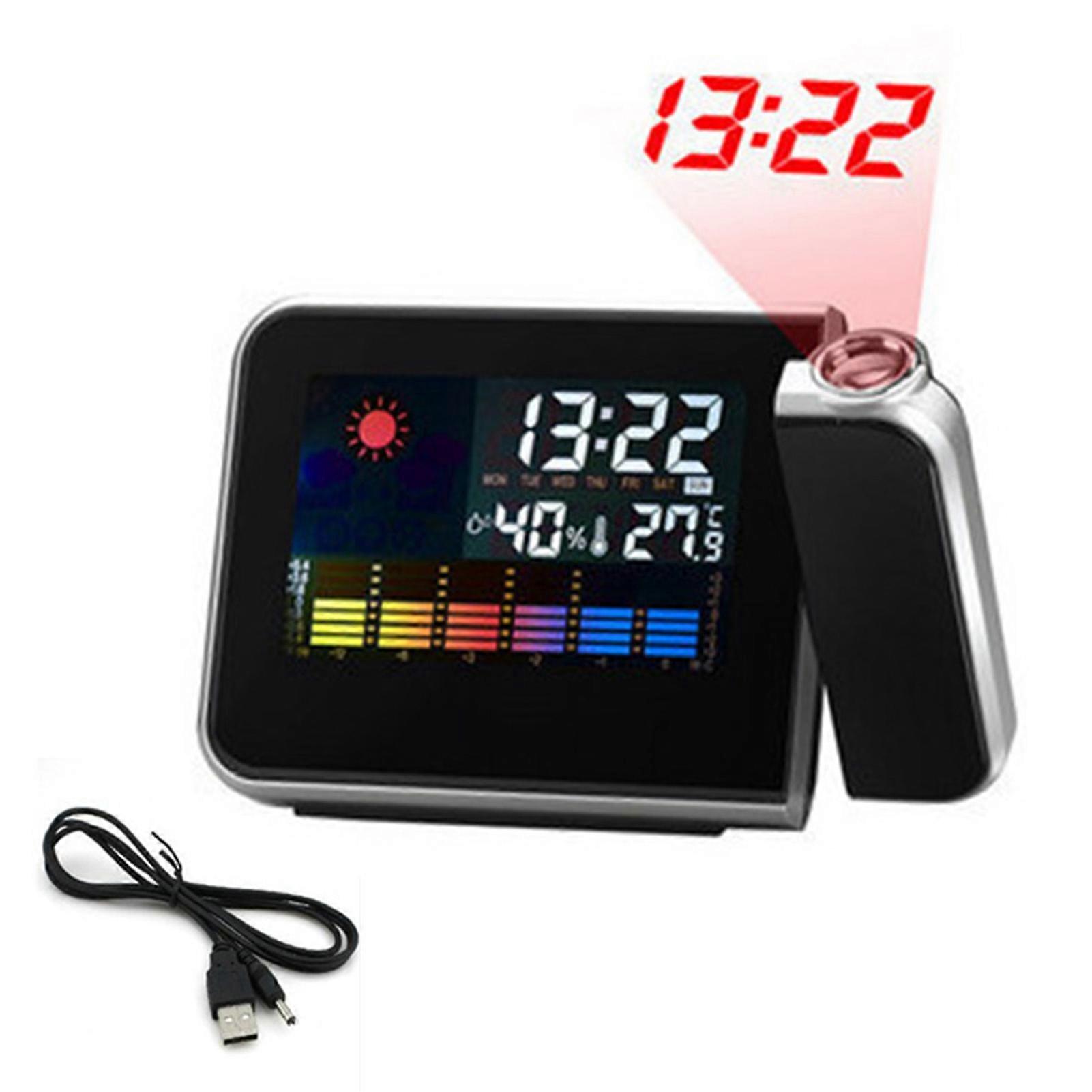 Rotating Projection Electronic Clock Multi-function Color Screen Electronic Clock for Easily Reading Accurate Time