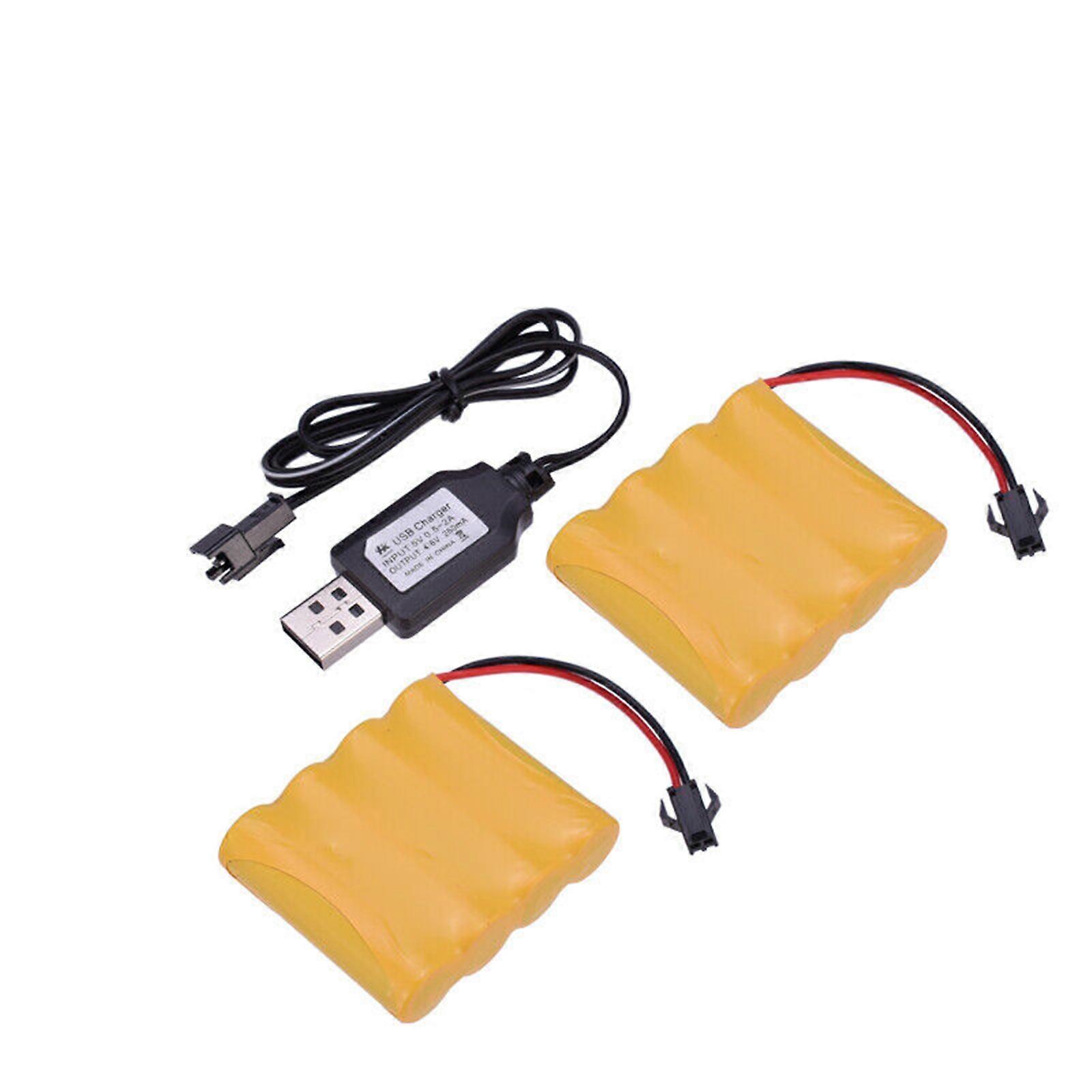 2pcs充電式Ni-CD単三電池4.8V 700mAhパックRC車のおもちゃSM-2Pプラグ用