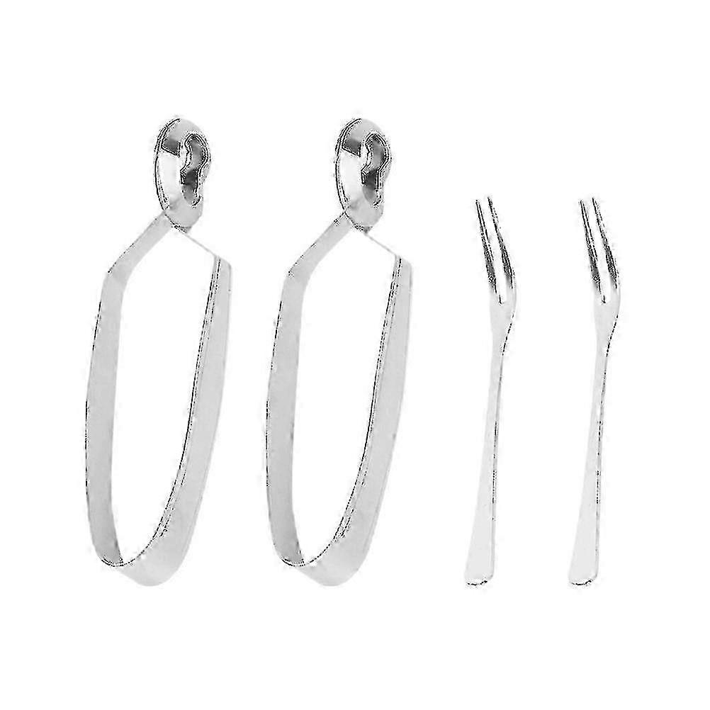 4 Pcs Stainless Steel Set Eating Snail Fork Snail Utensils Cocktail Forks Escargot Serving Tongs Snail Tong Fork Set-Good quality